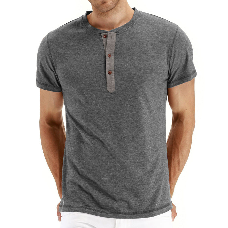 Camiseta Henley - Tejido Suave Cuello