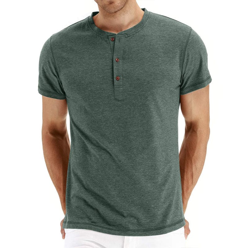 Camiseta Henley - Tejido Suave Cuello