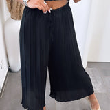 Maia - Pantalones Plisados Negros