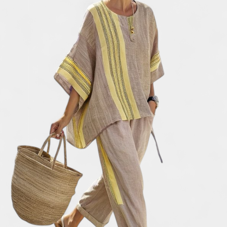 Lorena - Conjunto Boho de Lino y Bambú