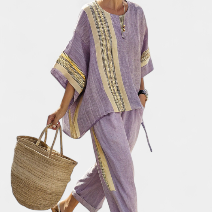 Lorena - Conjunto Boho de Lino y Bambú