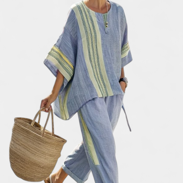 Lorena - Conjunto Boho de Lino y Bambú