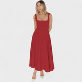 Maribel - Vestido Midi de escote cuadrado