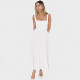 Maribel - Vestido Midi de escote cuadrado