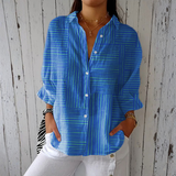 Clara - Blusa Rayas Azul Moderna