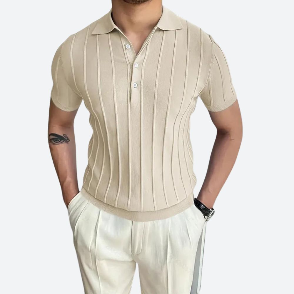 Camisa Polo - Mezcla Elástica Escote en V