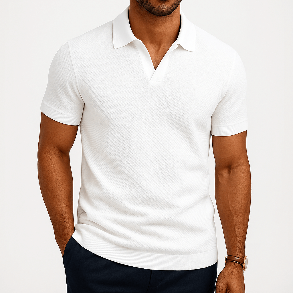 Camisa Polo de Poliéster - Texturada