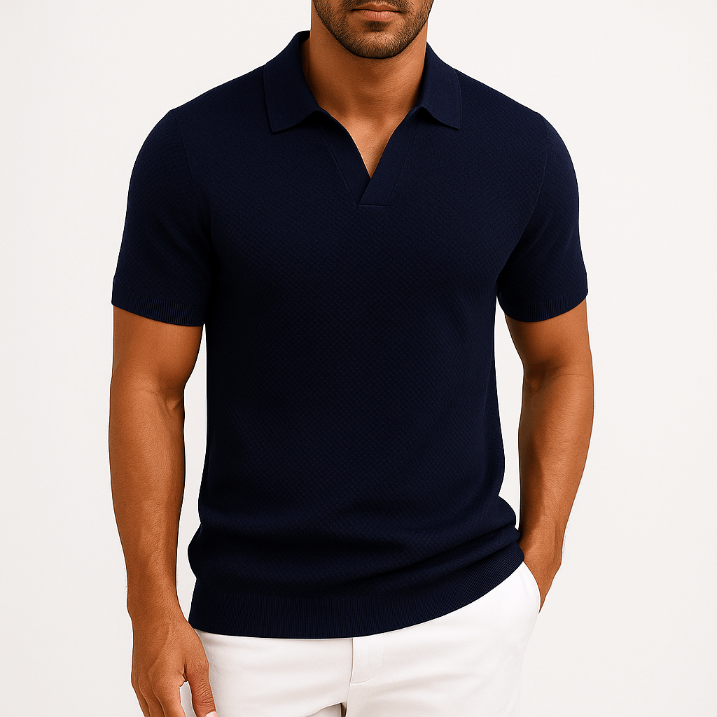Camisa Polo de Poliéster - Texturada