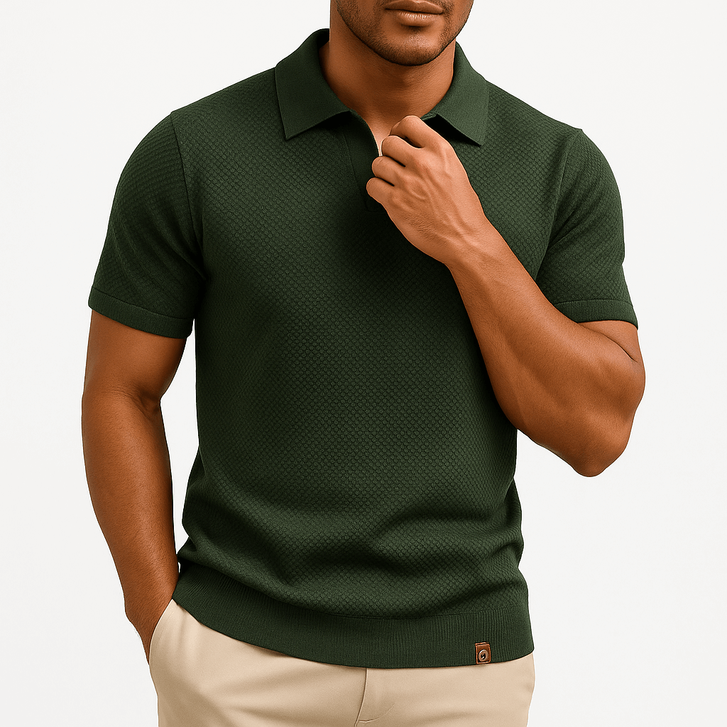 Camisa Polo de Poliéster - Texturada