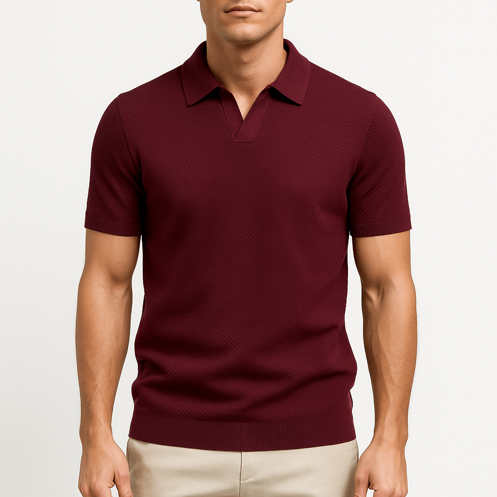 Camisa Polo de Poliéster - Texturada