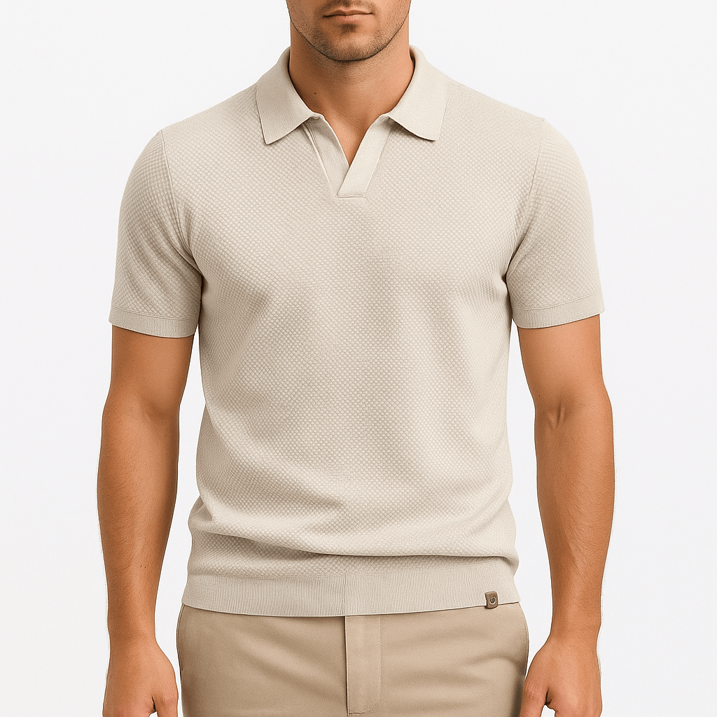 Camisa Polo de Poliéster - Texturada