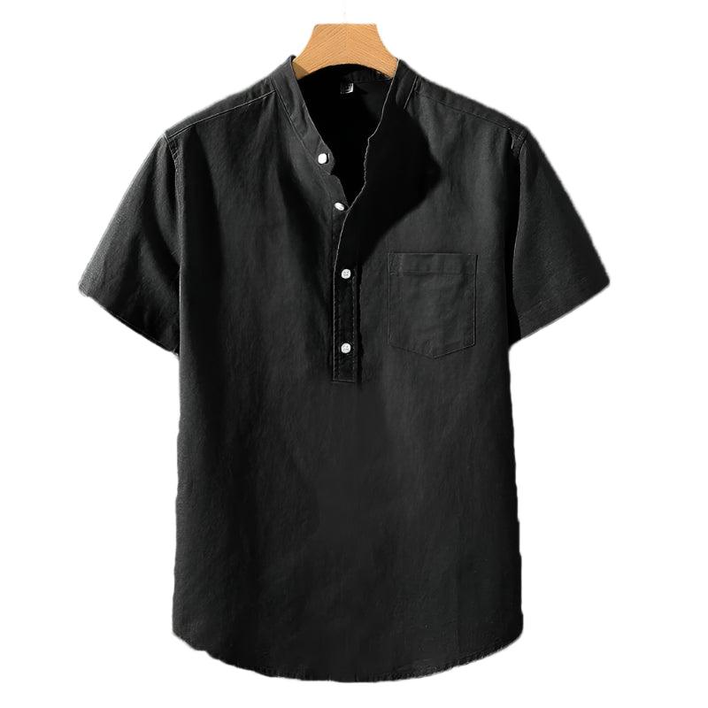 Camisa de Mezcla de Poliéster - Cuello Alto