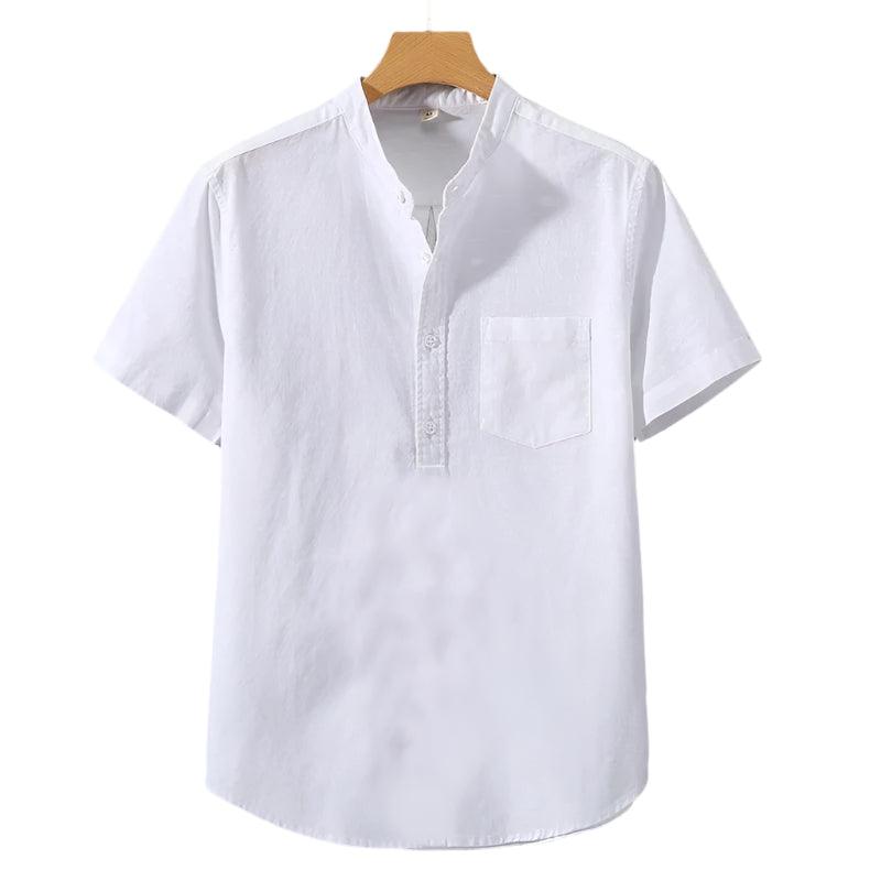 Camisa de Mezcla de Poliéster - Cuello Alto