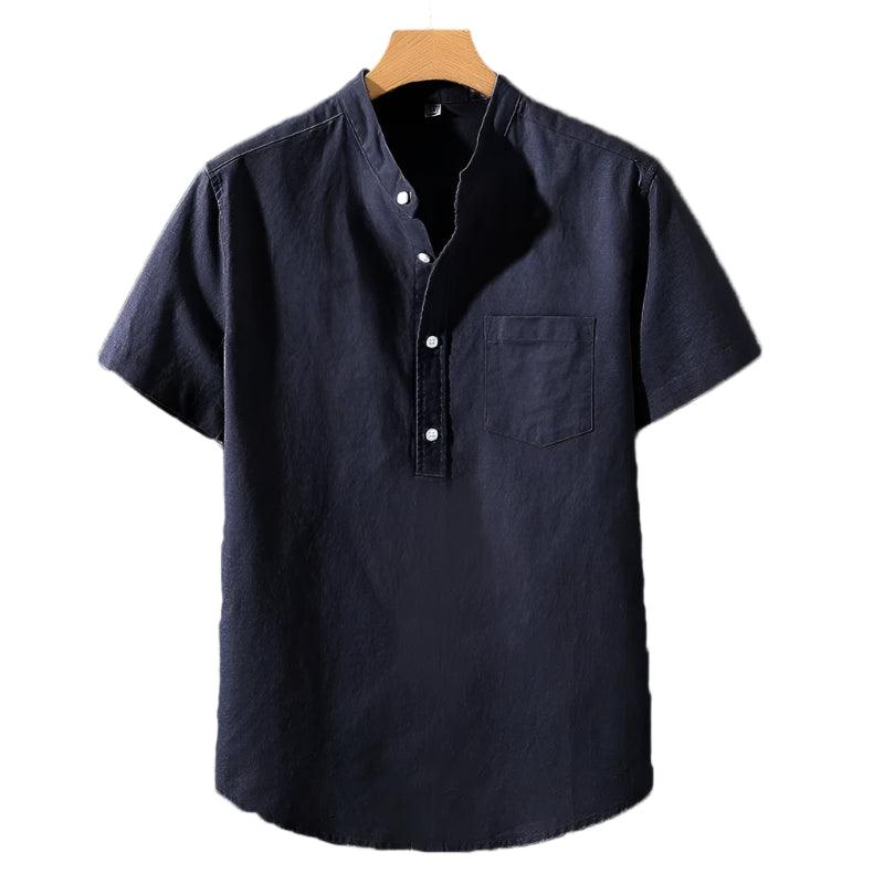 Camisa de Mezcla de Poliéster - Cuello Alto