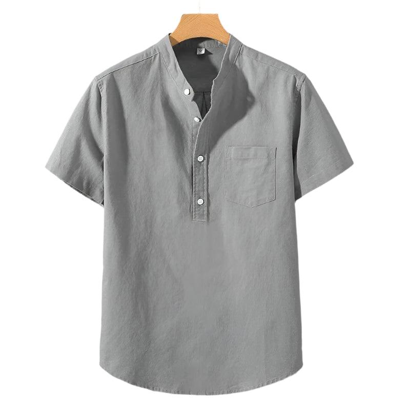 Camisa de Mezcla de Poliéster - Cuello Alto