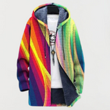 Sudadera con rayas de arcoíris