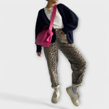 Chandra - Pantalones vaqueros vintage de leopardo