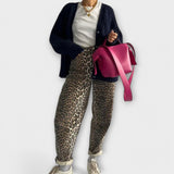 Chandra - Pantalones vaqueros vintage de leopardo