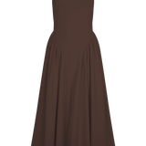 Sara - Vestido midi de punto marrón