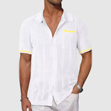 Camisa - Cuello Camp Contrastante