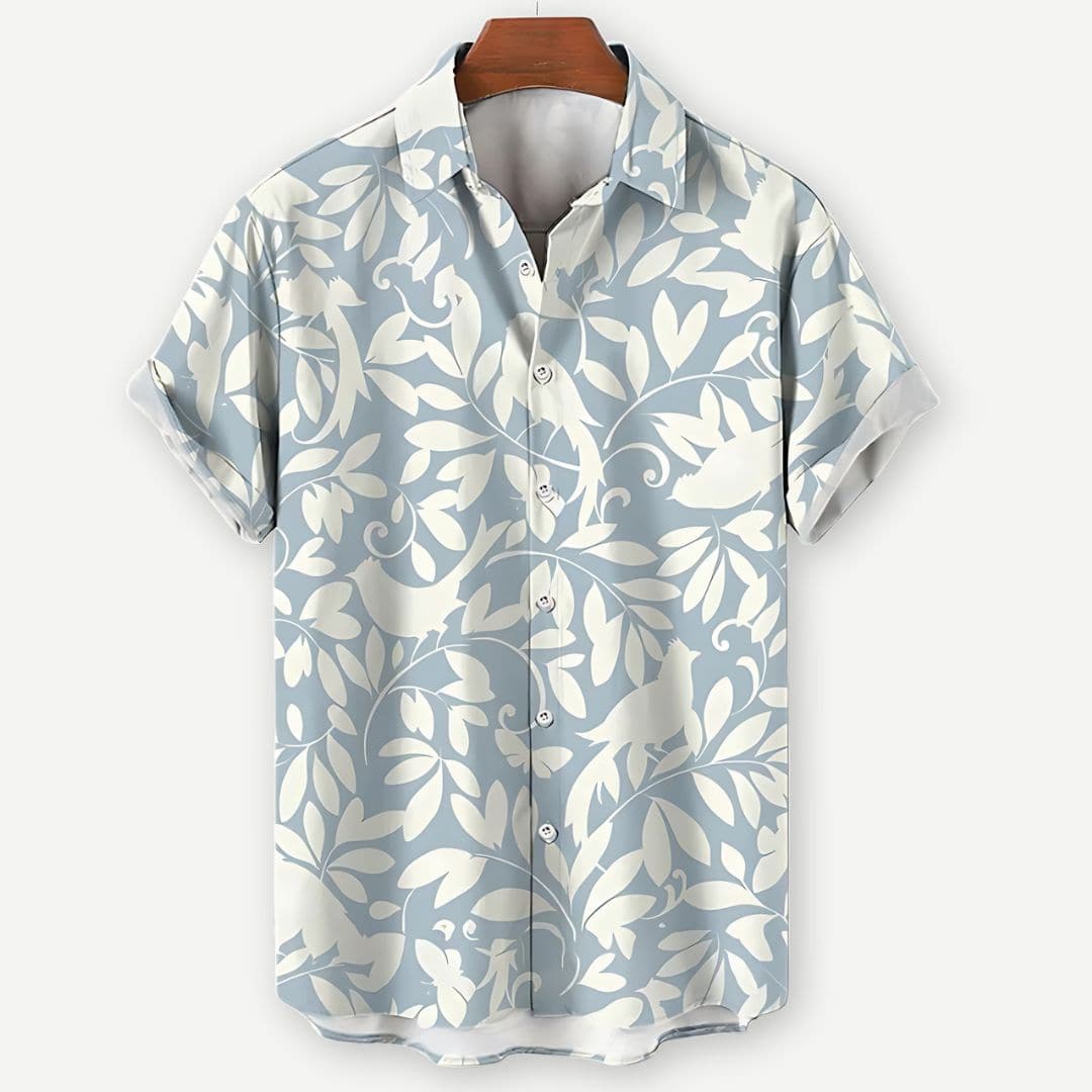 Camisa de Manga Corta - Estampado de Hojas