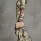 Ana | Vestido Largo de Satén con Estampado Floral