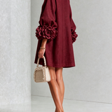 Amara - Mini Vestido Elegante con Botones Florales