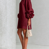 Amara - Mini Vestido Elegante con Botones Florales