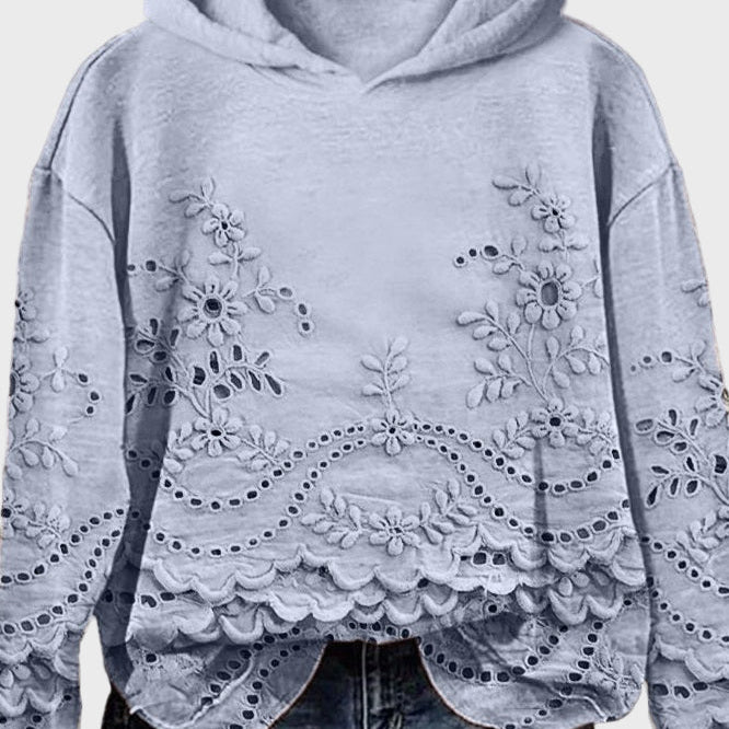 Sudadera con Capucha de Encaje