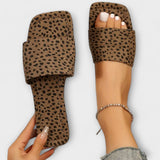 Elisabete - Mocasines planos con estampado de leopardo