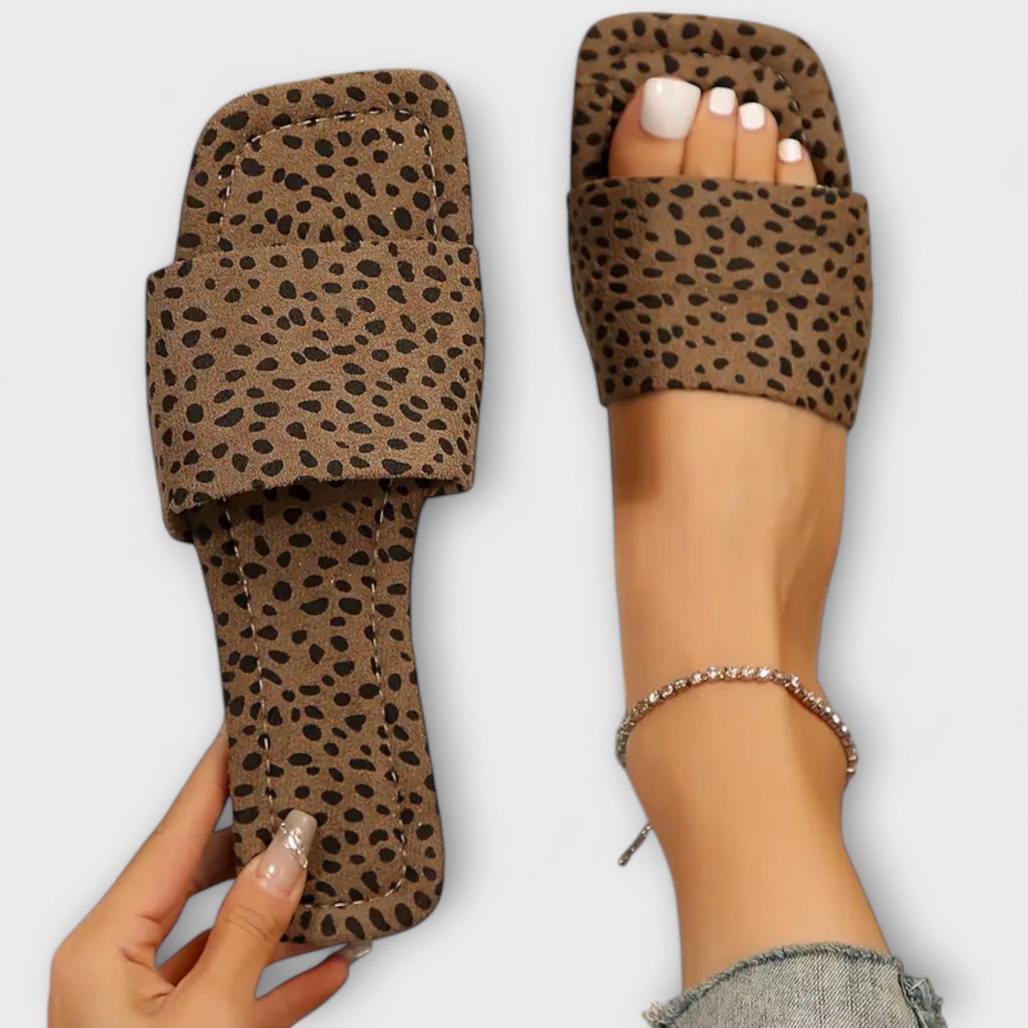 Elisabete - Mocasines planos con estampado de leopardo