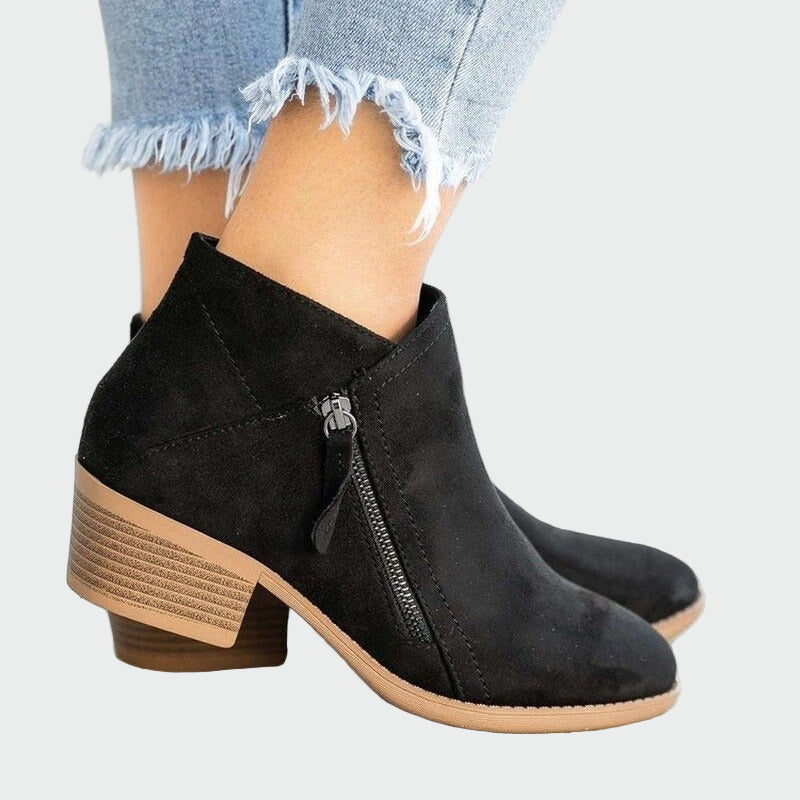 Botas ortopédicas premium de cuero con tacón para el invierno