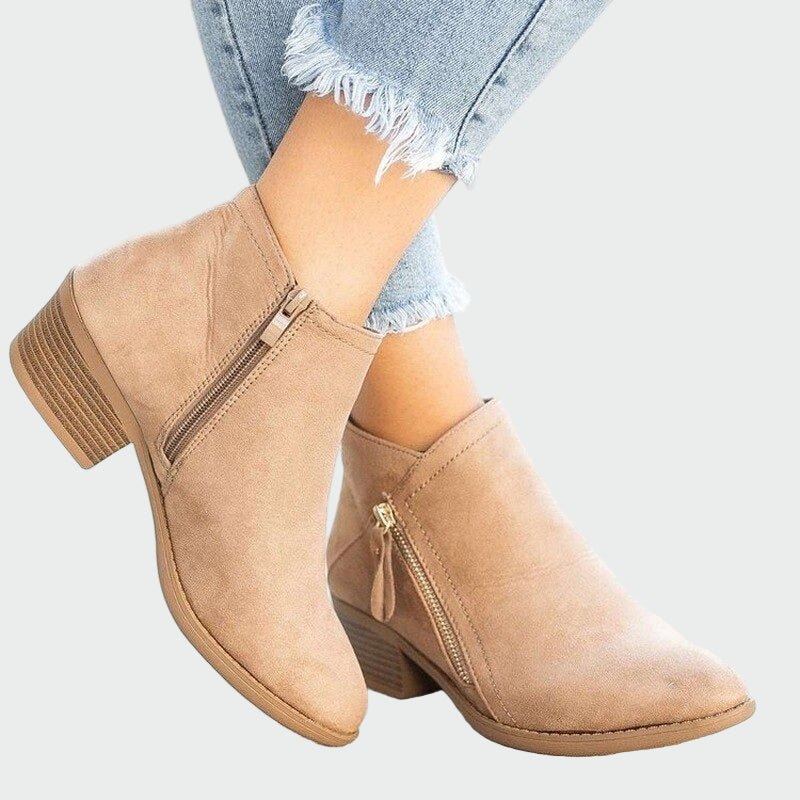 Botas ortopédicas premium de cuero con tacón para el invierno