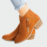 Botas ortopédicas premium de cuero con tacón para el invierno
