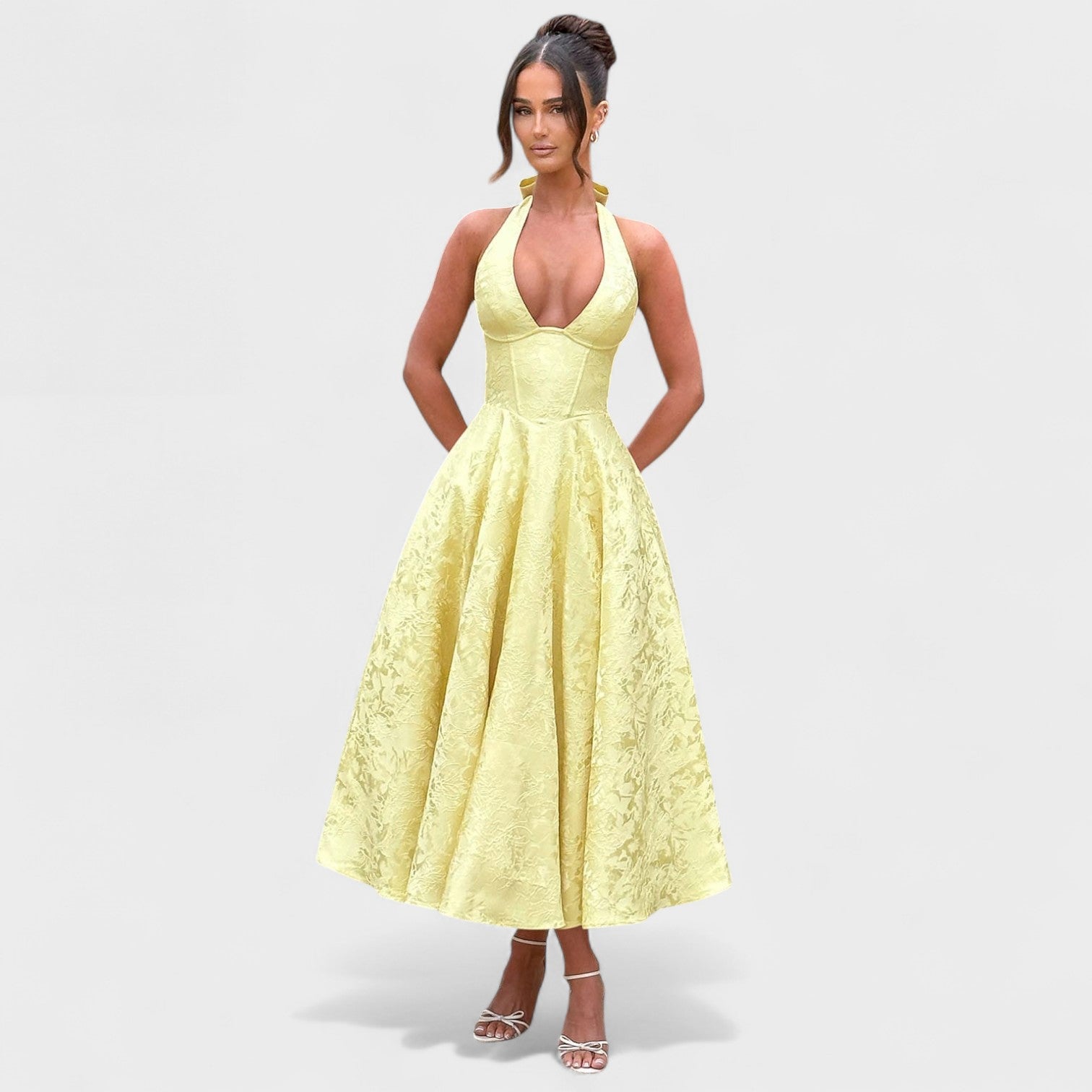 Efi - Vestido midi texturizado