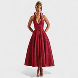 Efi - Vestido midi texturizado