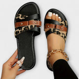 Jenevra - Sandalias con tiras cruzadas de leopardo