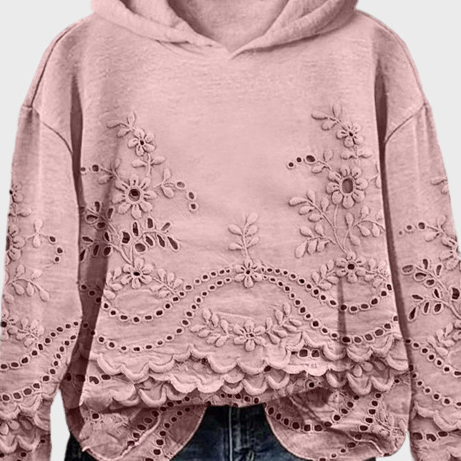 Sudadera con Capucha de Encaje