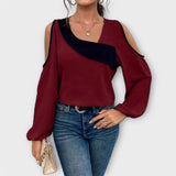 Escarlata - Blusa con escote cuadrado