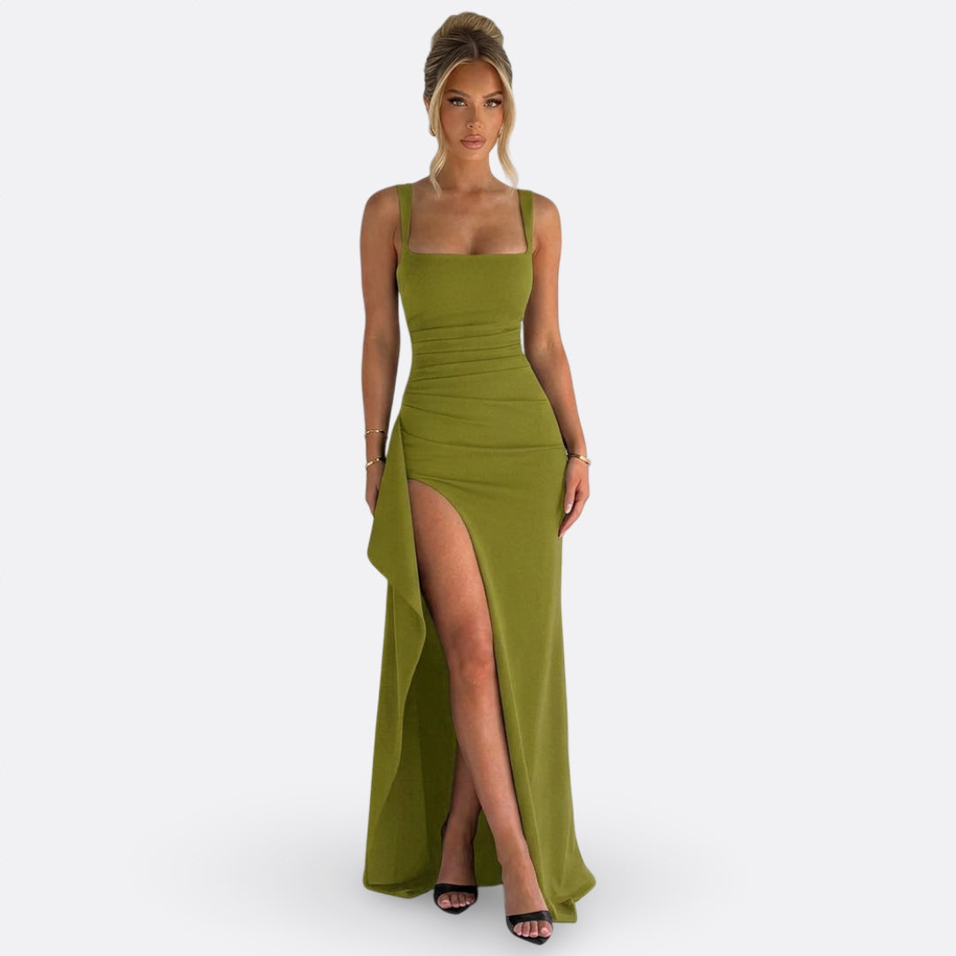 Vitória - Vestido Maxi Formal Elegante con Espaldas Descubiertas