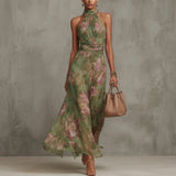 Filipa - Vestido Largo Halter Floral