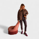 Rosa - Abrigo moderno con estampado de leopardo