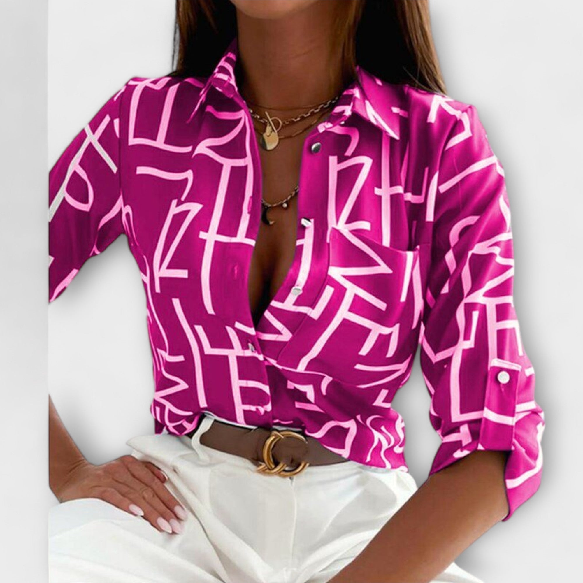 Romina - Blusa de cuello clásico