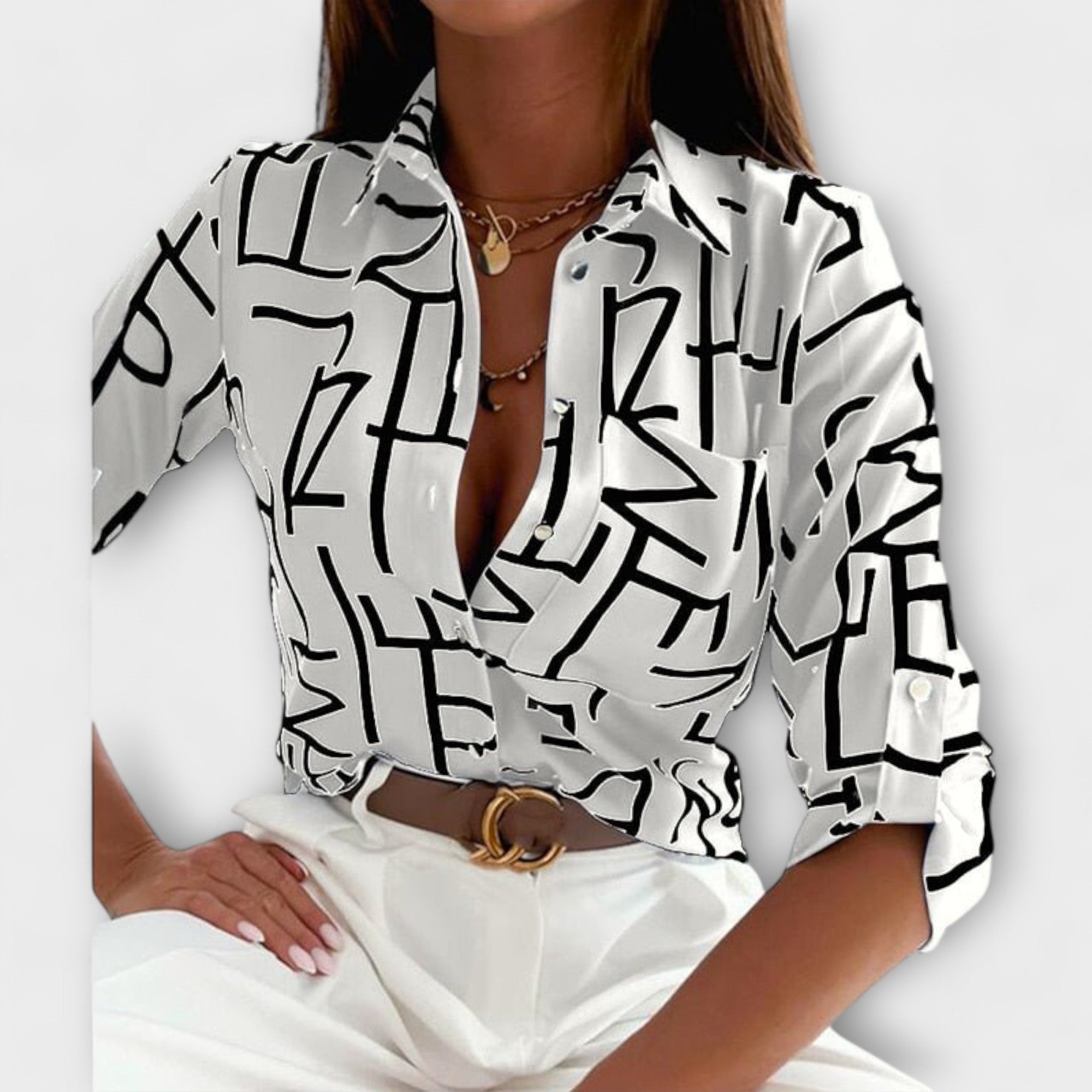 Romina - Blusa de cuello clásico