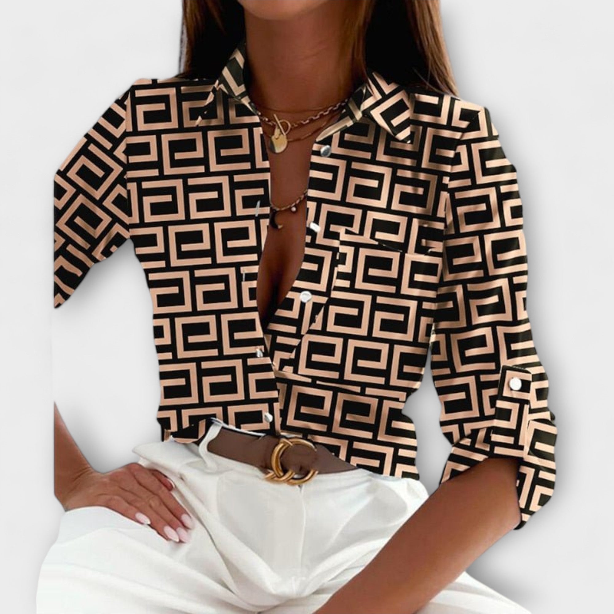 Romina - Blusa de cuello clásico