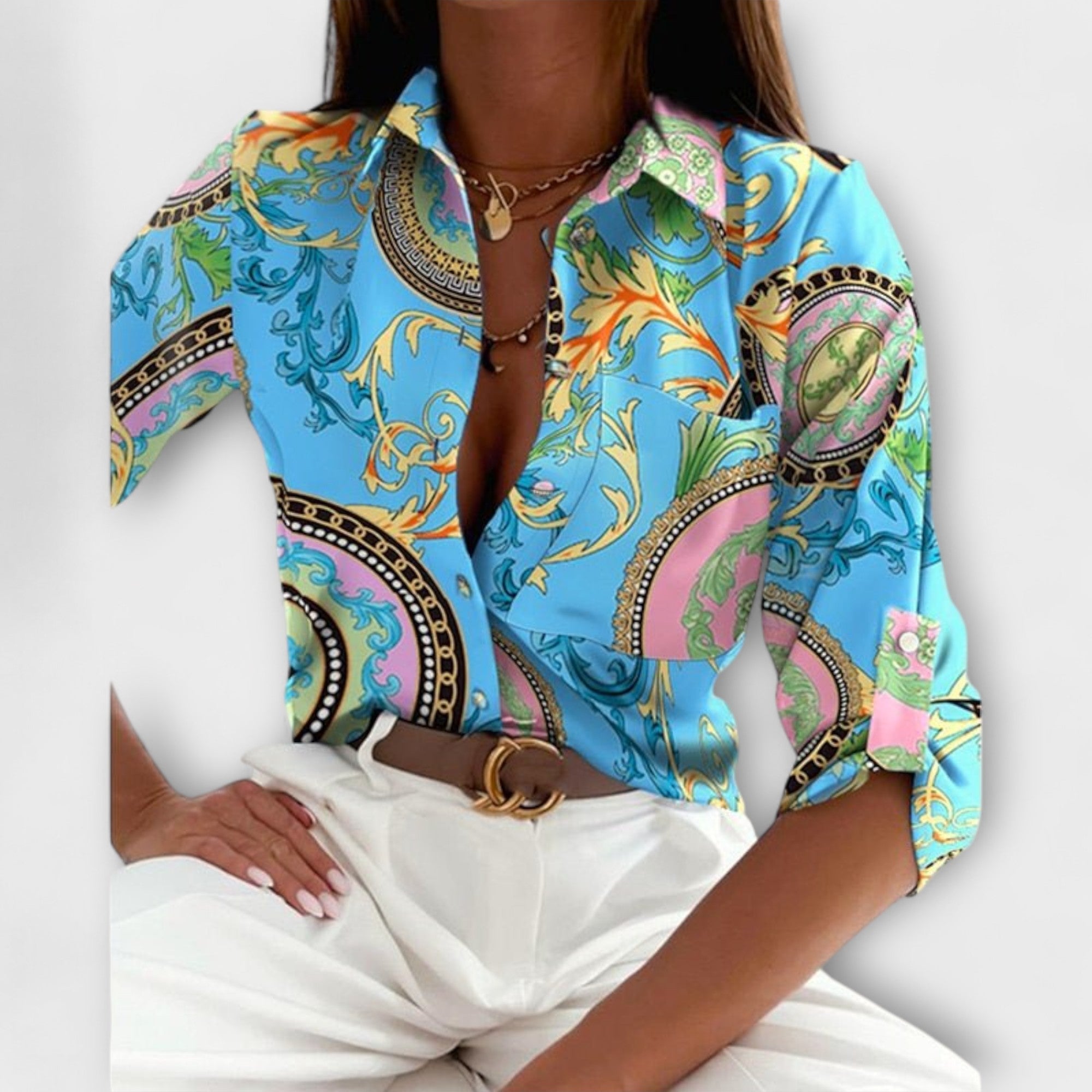 Romina - Blusa de cuello clásico