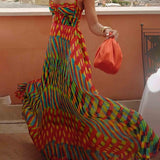Aria - Vestido Maxi Estampado Abstracto